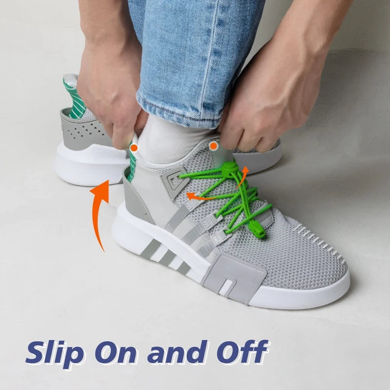 Quality Lock Shoe laces Round Tennis Laces Without ties Adult Kids Sneakers Elastic Shoelaces Rubber Bands for Shoes Accesories