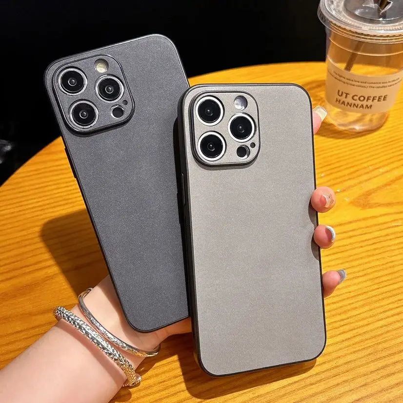 Luxury Suede Fur Leather Case For iPhone 15 14 13 12 11 Pro Max Shockproof Armor Matte Retro SheepSkin Silicone Hard Back Cover